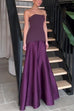 Trixiedress Strapless Patchwork Flare Gown Maxi Party Dress