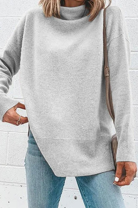 Trixiedress Turtleneck Drop Shoulder Long Sleeve Sweater Top