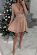 Trixiedress Wrap V Neck Waisted Sequin Mini Party Dress