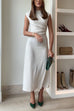 Trixiedress Mockneck Sleeveless Side Ruched Midi Dress