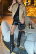 Trixiedress Stand Collar Zip Up Pocketed Sequin Jacket