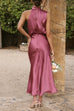 Trixiedress Sleeveless Mockneck Waisted Maxi Dress