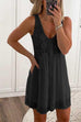 Trixiedress Lace Floral Buttons Swing Sleeveless Dress