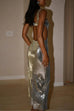 Trixiedress Sleeveless Open Back Sequin Bodycon Maxi Party Dress