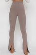 Trixiedress High Rise Slit Bell Bottoms Skinny Pants