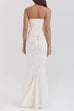 Trixiedress Embroidered Strapless Corset and Bodycon Maxi Mermaid Skirt Set