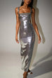 Trixiedress Sleeveless Open Back Sequin Bodycon Maxi Party Dress