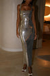 Trixiedress Sleeveless Open Back Sequin Bodycon Maxi Party Dress