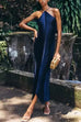 Trixiedress Chicest Halter Draped Fringe Maxi Party Dress