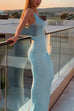 Trixiedress U Neck Sequin Knit Bodycon Maxi Tank Dress