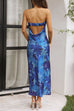 Trixiedress Strapless Scooped Cowl Backless Floral Print Maxi Dress