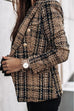 Trixiedress Double Breasted Open Front Plaid Blazer Jacket