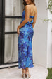 Trixiedress Strapless Scooped Cowl Backless Floral Print Maxi Dress