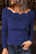 Trixiedress Long Sleeves Hollow Out Lace Slim Fit Top