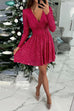 Trixiedress Wrap V Neck Waisted Sequin Mini Party Dress