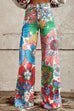 Trixiedress Vintage Floral Print Wide Leg Pants