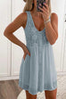 Trixiedress Lace Floral Buttons Swing Sleeveless Dress