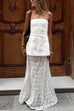 Trixiedress Elastic WaistBand Lace Hollow Out Maxi Skirt