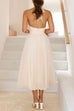 Trixiedress Halter Open Back Waisted Tulle Midi Dress