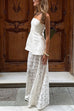 Trixiedress Elastic WaistBand Lace Hollow Out Maxi Skirt