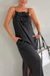 Trixiedress 3D Flower Side Slit Cotton Linen Maxi Cami Dress