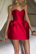 Trixiedress Sweetheart Neck Strapless Mini Party Dress