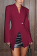 Trixiedress Chic V Neck Single Button Irregular Blazer
