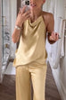 Trixiedress Halter Sleeveless Open Back Satin Top