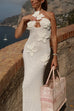 Trixiedress Halter Cut Out Floral Crochet Maxi Dress
