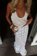 Trixiedress Elastic WaistBand Lace Hollow Out Maxi Skirt