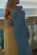 Trixiedress Halter Cut Out Floral Crochet Maxi Dress