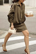 Trixiedress Lapel Zip Up Trendy Bomber Jacket