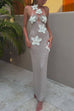 Trixiedress Halter Cut Out Floral Crochet Maxi Dress