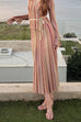 High Waist Striped Knit Maxi Skirt