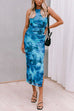 Trixiedress Side Slit Sleeveless Floral Print Bodycon Midi Dress