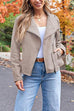 Trixiedress Zip Up Pocketed Faux Suede Moto Jacket(in 7 Colors)
