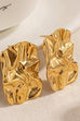Trixiedress Textured Gold Rectangle Stud Earrings