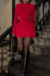 Trixiedress Mockneck Long Sleeves Waisted Mini Dress