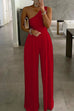 Trixiedress One Shoulder Sleeveless Maxi Wide Leg Jumpsuit