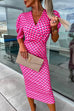 Trixiedress Wrap V Neck Puff Sleeves Printed Midi Bodycon Dress