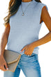 Trixiedress Mockneck Sleeveless Solid Knit Top