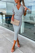 Trixiedress Wrap V Neck Puff Sleeves Printed Midi Bodycon Dress