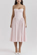 Trixiedress Spaghetti Strap Pocketed Corset Swing Midi Dress