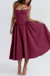 Trixiedress Spaghetti Strap Pocketed Corset Swing Midi Dress