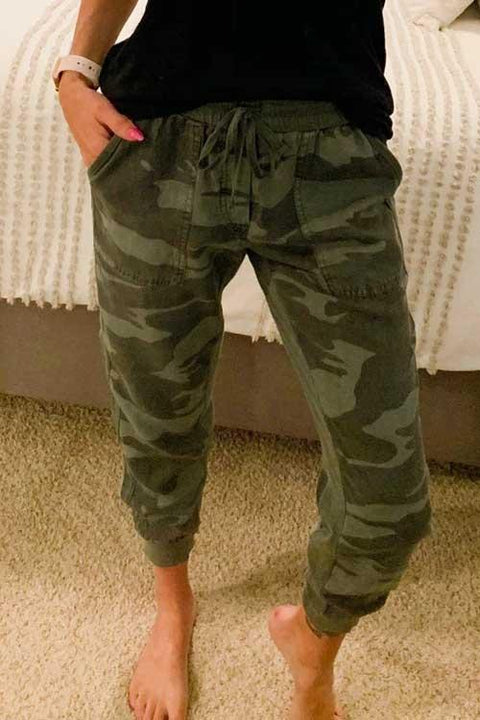 Trixiedress Drawstring Waist Camo Jogger