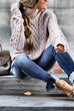Trixiedress Mockneck Solid Cable Knit Pullover Sweater