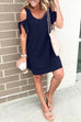 Trixiedress Cold Shoulder Cute Short Sleeve Dress