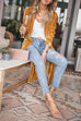 Trixiedress Stylish Lapel Open Front Long Sleeve Velvet Coat