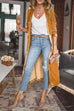 Trixiedress Stylish Lapel Open Front Long Sleeve Velvet Coat