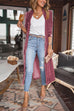 Trixiedress Stylish Lapel Open Front Long Sleeve Velvet Coat